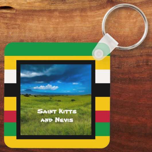 Vlagkleuren van St. Kitts Sleutelhanger (Achterkant)
