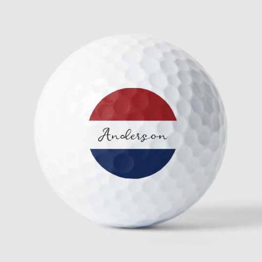 Vlagkleuren VS Aangepaste naam achternaam  Golfballen (Voorkant)