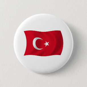 Vlagknop van Turkije Ronde Button 5,7 Cm