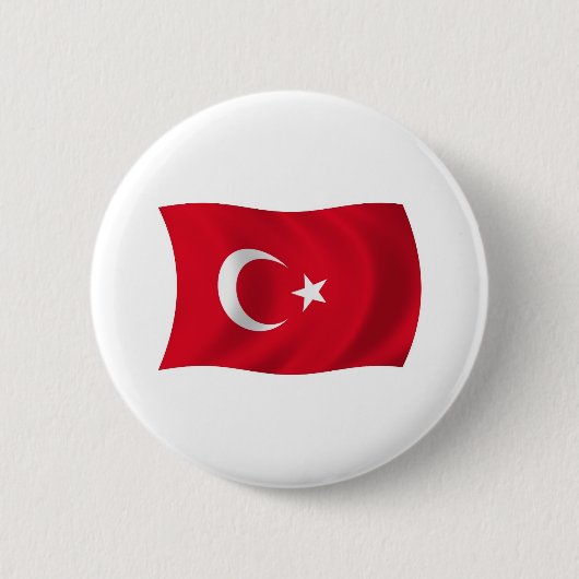 Vlagknop van Turkije Ronde Button 5,7 Cm (Voorkant)