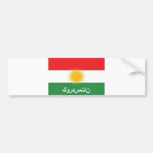 vlagland van kurdistan arabische naam bumpersticker