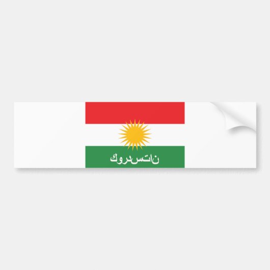 vlagland van kurdistan arabische naam bumpersticker (Voorkant)