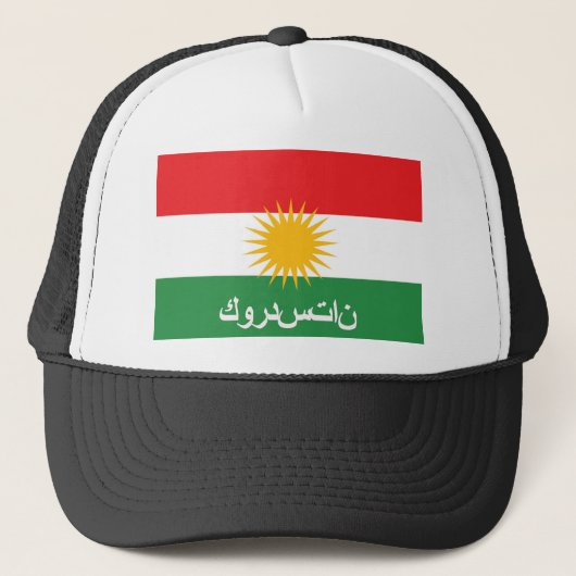 vlagland van kurdistan arabische naam trucker pet (Voorkant)