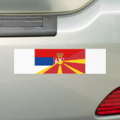 vlagland van servië - macedonië - halve symbool bumpersticker (Op auto)