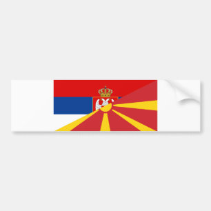 vlagland van servië - macedonië - halve symbool bumpersticker