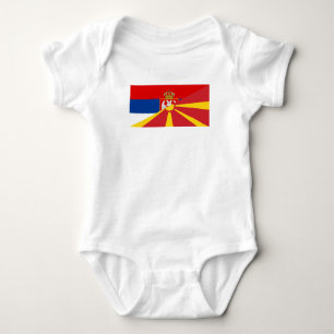 vlagland van servië - macedonië - halve symbool romper