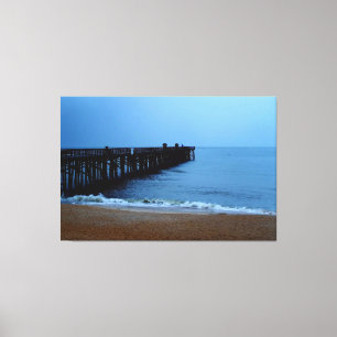 Vlagler Beach Pier Canvas Afdruk