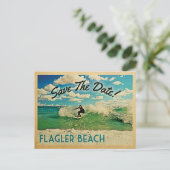 Vlagler Beach Save the Date Surfing Aankondigingskaart (Staand voorkant)