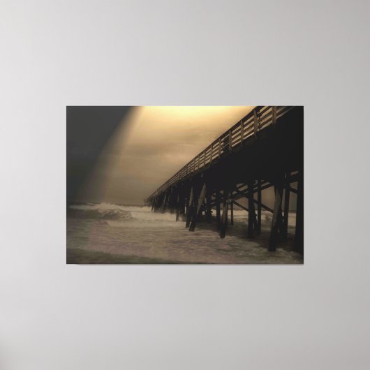 Vlagler Beach Vist Pier Canvas Afdruk (Voorkant)