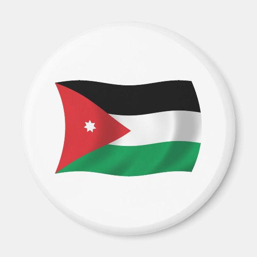 Vlagmagneet van Jordanië Magneet (Voorkant)