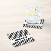 Vlagnaam van Cool Racing Black en White Checker Kartonnen Onderzetters (Insitu)