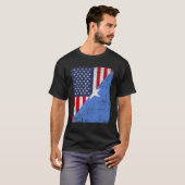 Vlagontwerp half Amerika half Somalië T-shirt (Voorkant volledig)
