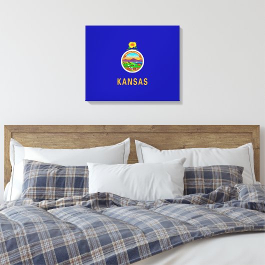 Vlagontwerp Kansas-staat Canvas Afdruk (Insitu (Slaapkamer))