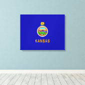Vlagontwerp Kansas-staat Canvas Afdruk (Insitu (Houten vloer))