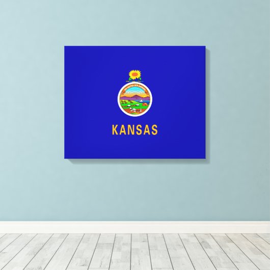 Vlagontwerp Kansas-staat Canvas Afdruk (Insitu (Houten vloer))