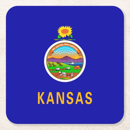 Vlagontwerp Kansas-staat Kartonnen Onderzetters (Voorkant)