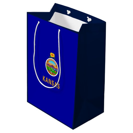 Vlagontwerp Kansas-staat Medium Cadeauzakje (Achterkant Gekanteld)