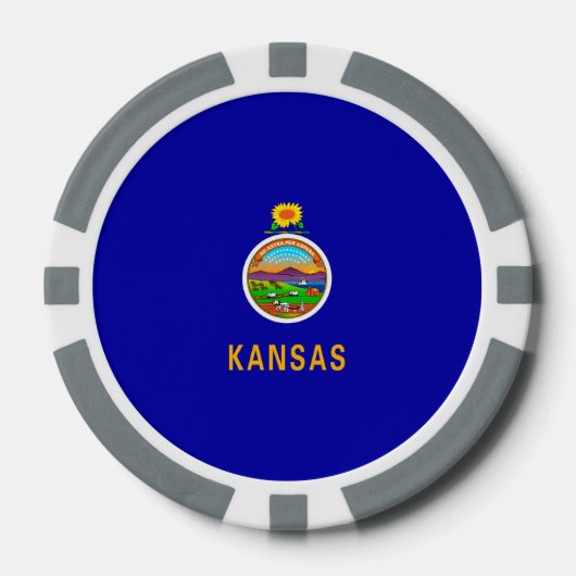 Vlagontwerp Kansas-staat Pokerchips (Voorkant)