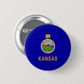 Vlagontwerp Kansas-staat Ronde Button 5,7 Cm (Voorkant /achterkant)