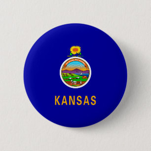 Vlagontwerp Kansas-staat Ronde Button 5,7 Cm