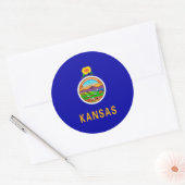 Vlagontwerp Kansas-staat Ronde Sticker (Envelop)