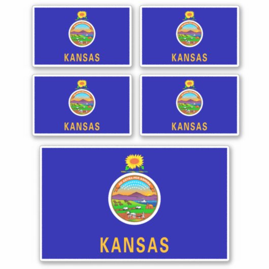 Vlagontwerp Kansas-staat Sticker (Voorkant)