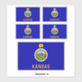Vlagontwerp Kansas-staat Sticker (Vel)