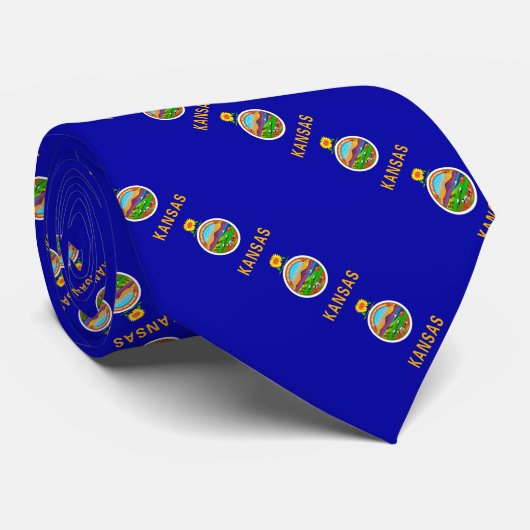 Vlagontwerp Kansas-staat Stropdas (Opgerold)