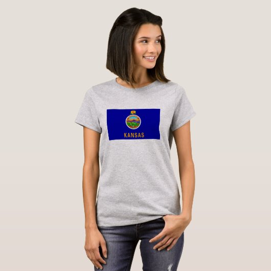 Vlagontwerp Kansas-staat T-shirt (Voorkant volledig)