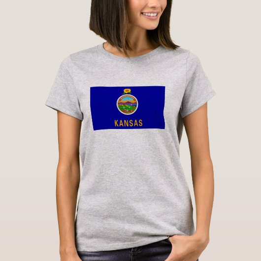 Vlagontwerp Kansas-staat T-shirt (Voorkant)