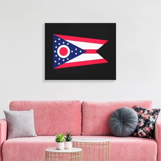 Vlagontwerp Ohio State Canvas Afdruk (Insitu (Woonkamer))
