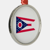 Vlagontwerp Ohio State Metalen Ornament (Rechts)