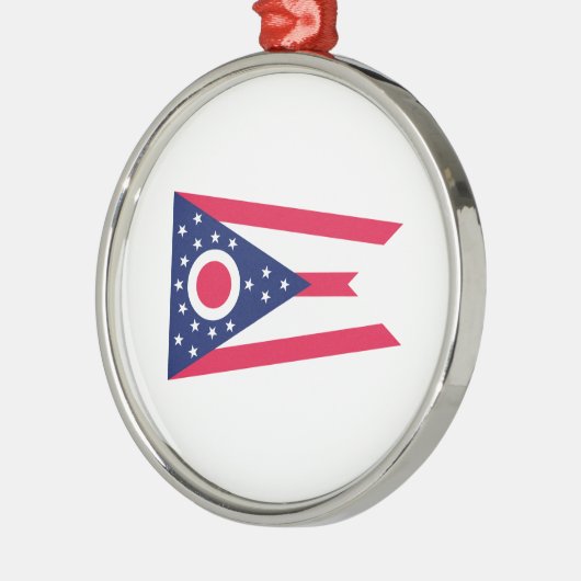 Vlagontwerp Ohio State Metalen Ornament (Links)