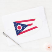 Vlagontwerp Ohio State Ovale Sticker (Envelop)