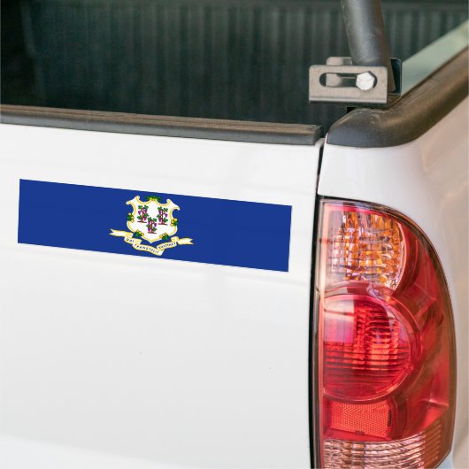 Vlagontwerp van de staat Connecticut Bumpersticker (Op Truck)