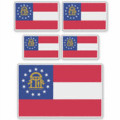 Vlagontwerp van de staat Georgia Sticker (Voorkant)
