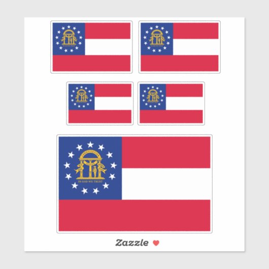 Vlagontwerp van de staat Georgia Sticker (Vel)
