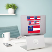 Vlagontwerp van de staat Georgia Sticker (Laptop op bureau)