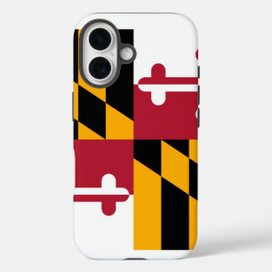 Vlagontwerp van de staat Maryland iPhone 16 Hoesje