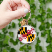 Vlagontwerp van de staat Maryland Sleutelhanger (Hand)