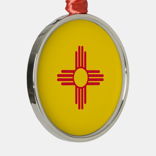 Vlagontwerp van de staat New Mexico Metalen Ornament (Rechts)