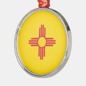 Vlagontwerp van de staat New Mexico Metalen Ornament (Links)