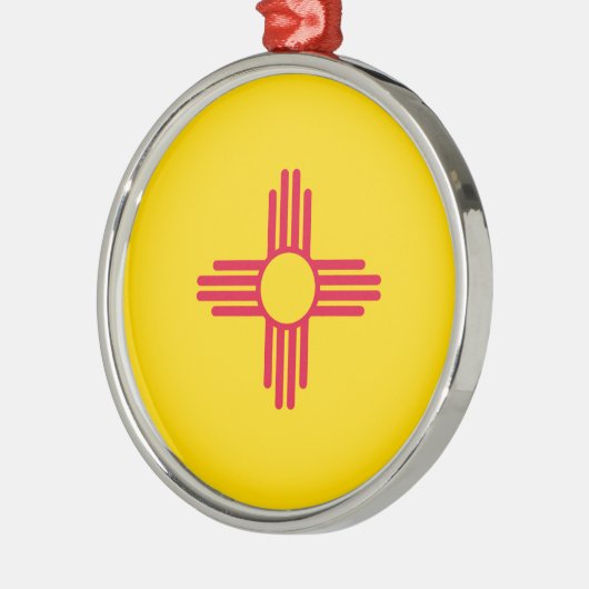 Vlagontwerp van de staat New Mexico Metalen Ornament (Links)