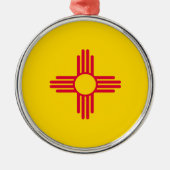 Vlagontwerp van de staat New Mexico Metalen Ornament (Voorkant)