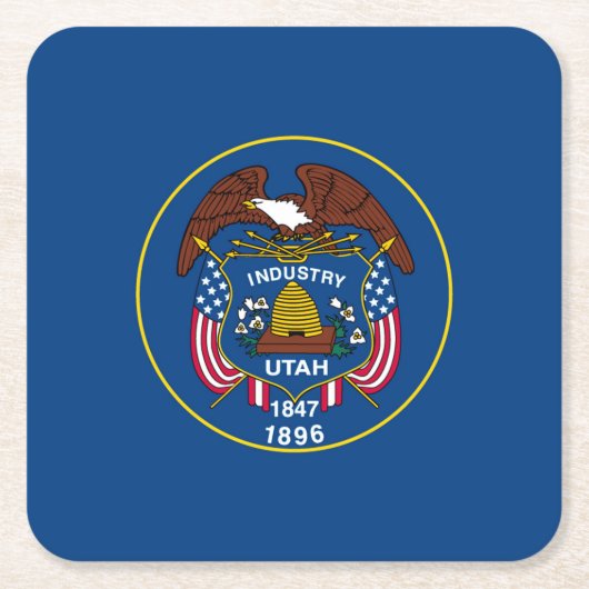 Vlagontwerp van de Utah-staat Kartonnen Onderzetters (Voorkant)