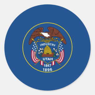 Vlagontwerp van de Utah-staat Ronde Sticker