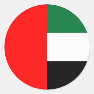 Vlagontwerp van de Verenigde Arabische Emiraten Ronde Sticker