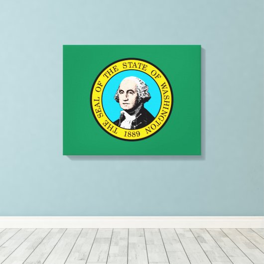 Vlagontwerp voor Washington State Canvas Afdruk (Insitu (Houten vloer))