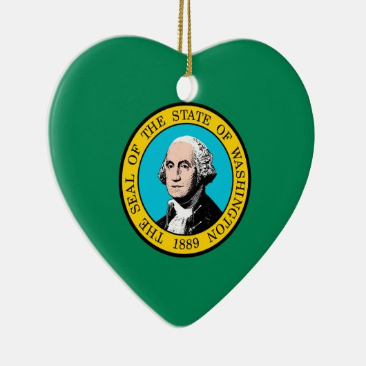 Vlagontwerp voor Washington State Keramisch Ornament (Rechts)