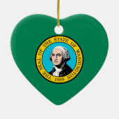 Vlagontwerp voor Washington State Keramisch Ornament (Achterkant)